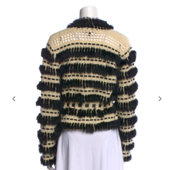 JUST CAVALLI WOMENS RABBIT HAIR WOOL BLEND OPEN KNIT CARDIGAN SWEATER SZ SMALL - Picture 2 of 11